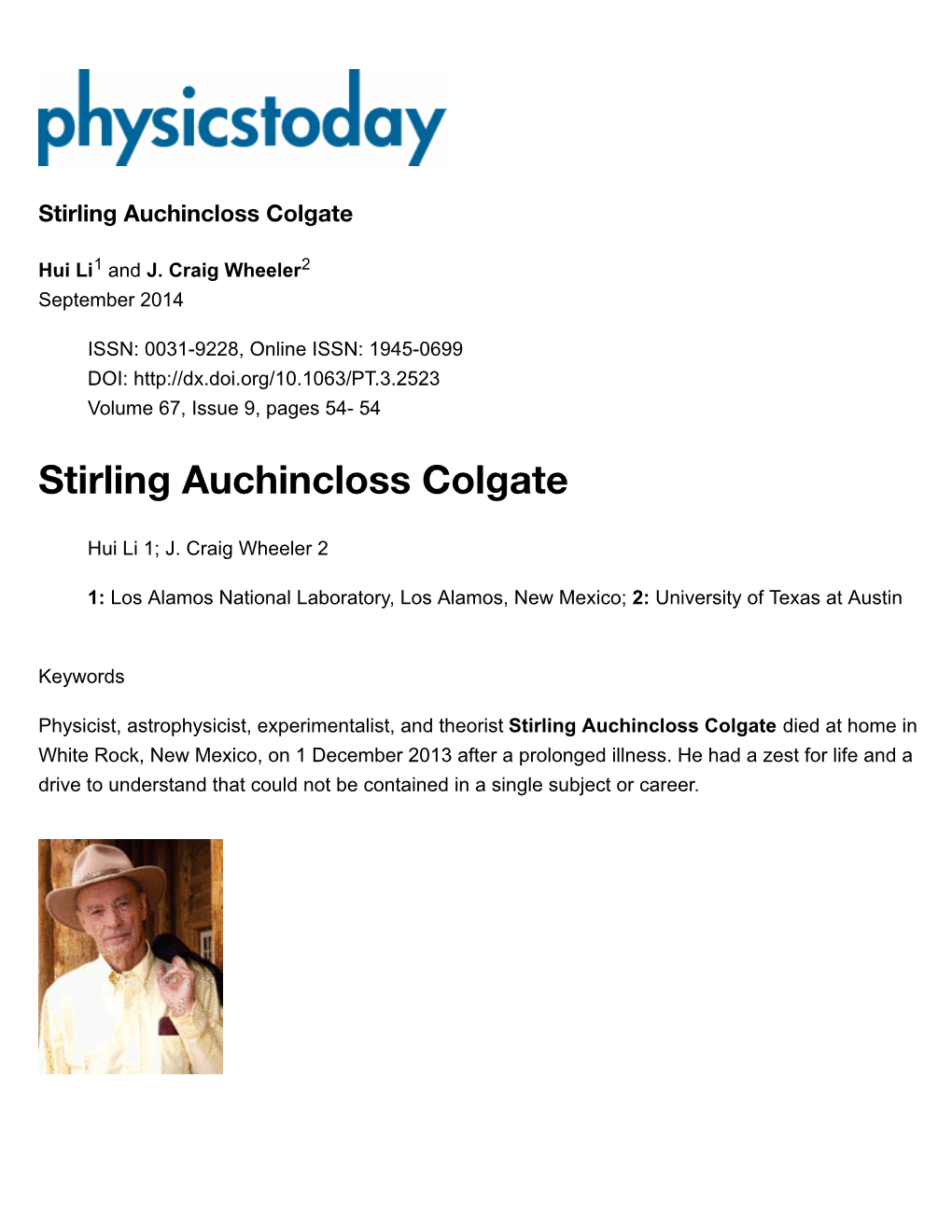 Stirling Auchincloss Colgate