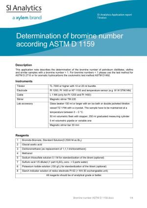 Determination of Bromine Number According ASTM D 1159