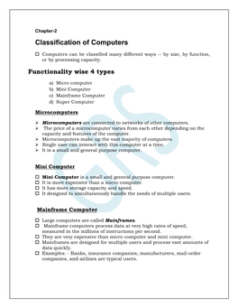 Classification of Computers