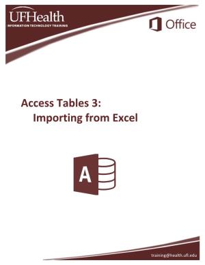 Importing from Excel