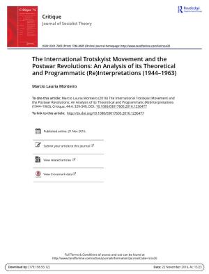 The International Trotskyist Movement and the Postwar Revolutions: an Analysis of Its Theoretical and Programmatic (Re)Interpretations (1944–1963)
