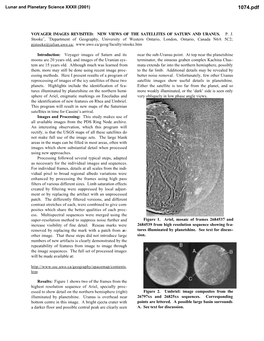 Lunar and Planetary Science XXXII (2001) 1074.Pdf