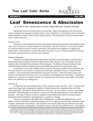 Leaf Senescence & Abscission Pub 08-33.Pdf
