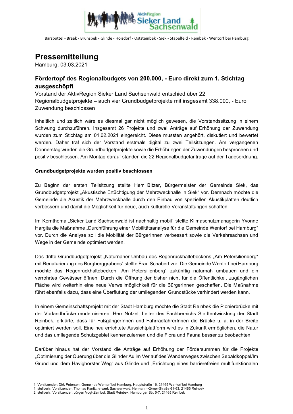 Pressemitteilung Hamburg, 03.03.2021