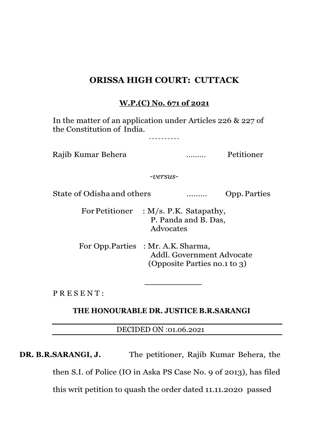 Orissa High Court: Cuttack