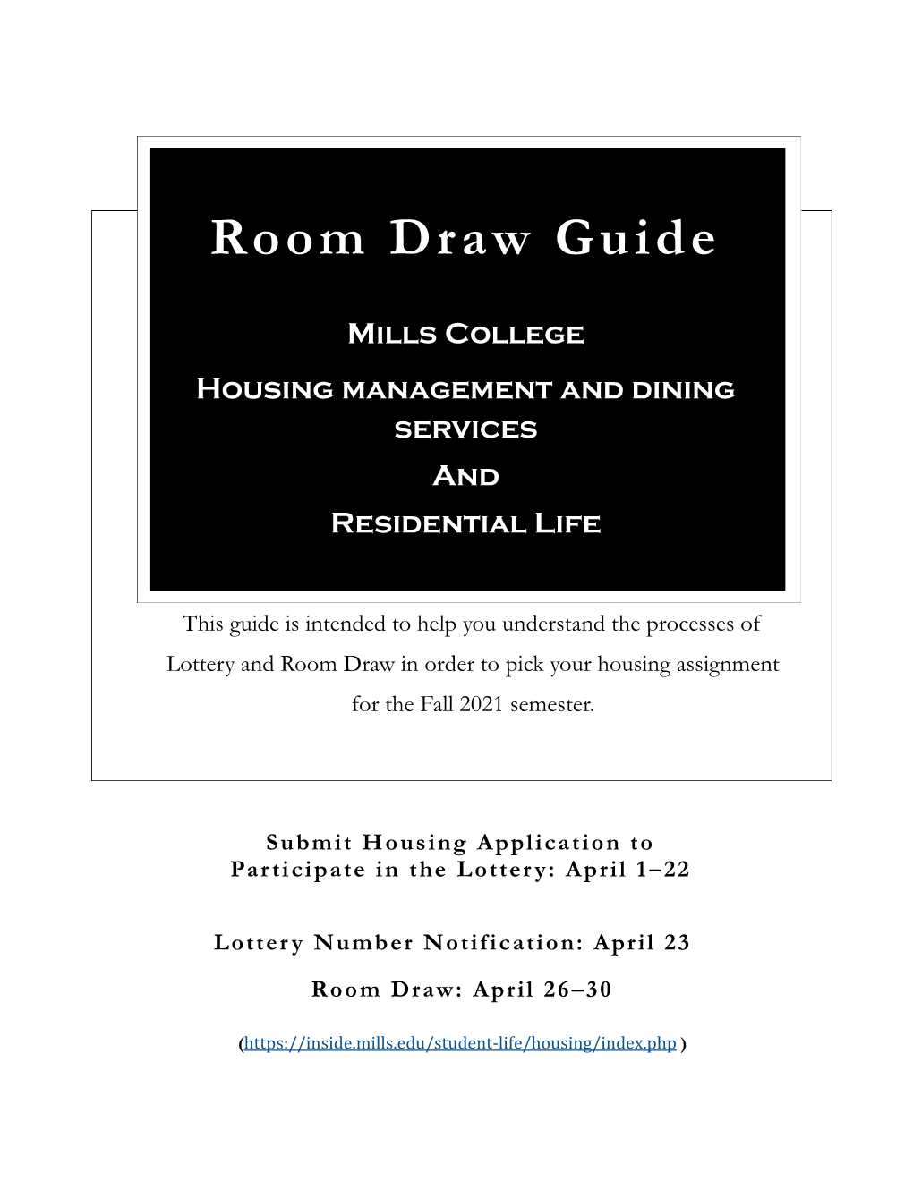 Room Draw Guide