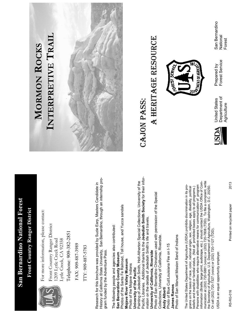 Mormon Rocks Trail Brochure