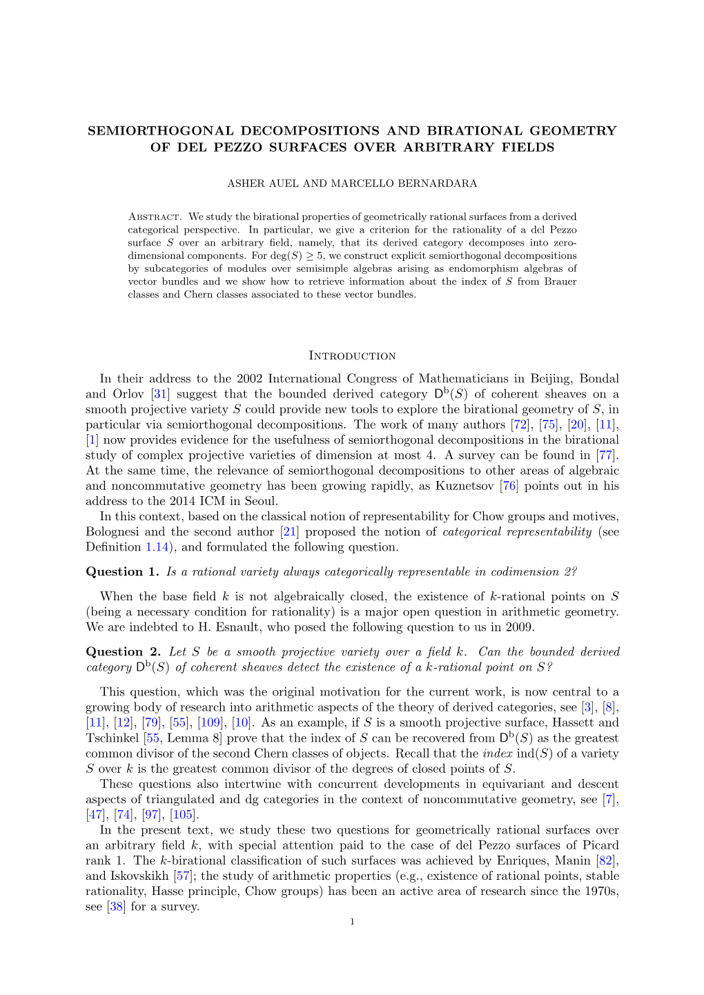 Semiorthogonal Decompositions and Birational Geometry of Del Pezzo Surfaces Over Arbitrary Fields