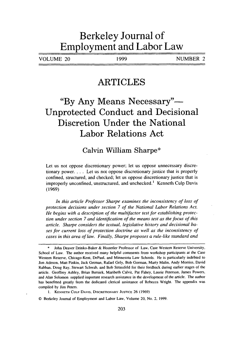 Unprotected Conduct and Decisional Discretion Under the National Labor Relations Act