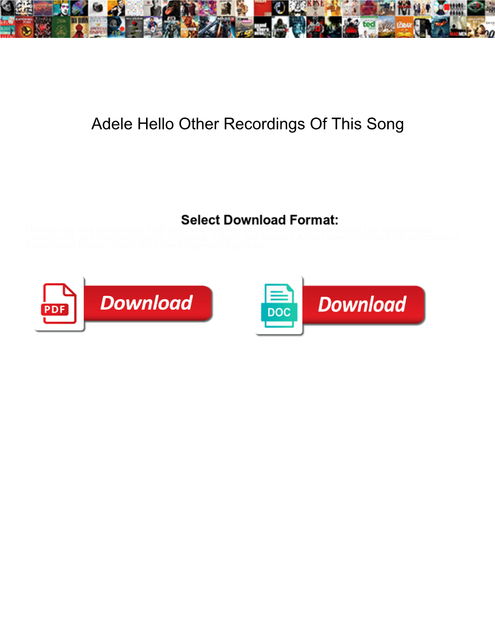 Adele Hello Other Recordings of This Song