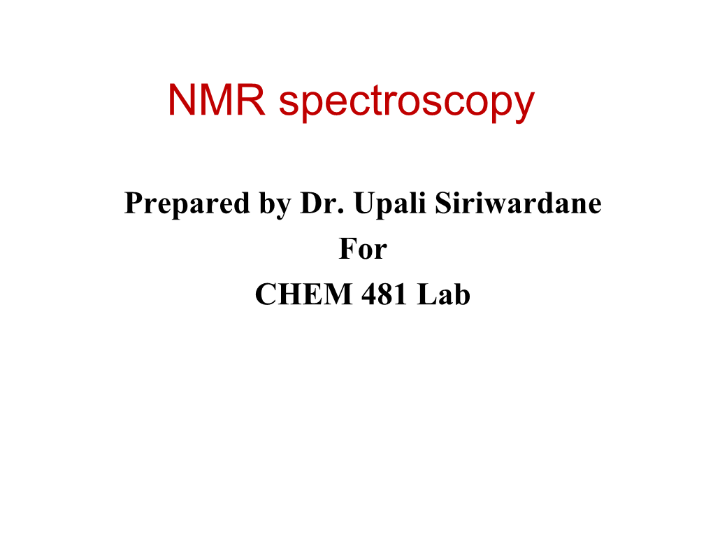 NMR Spectroscopy