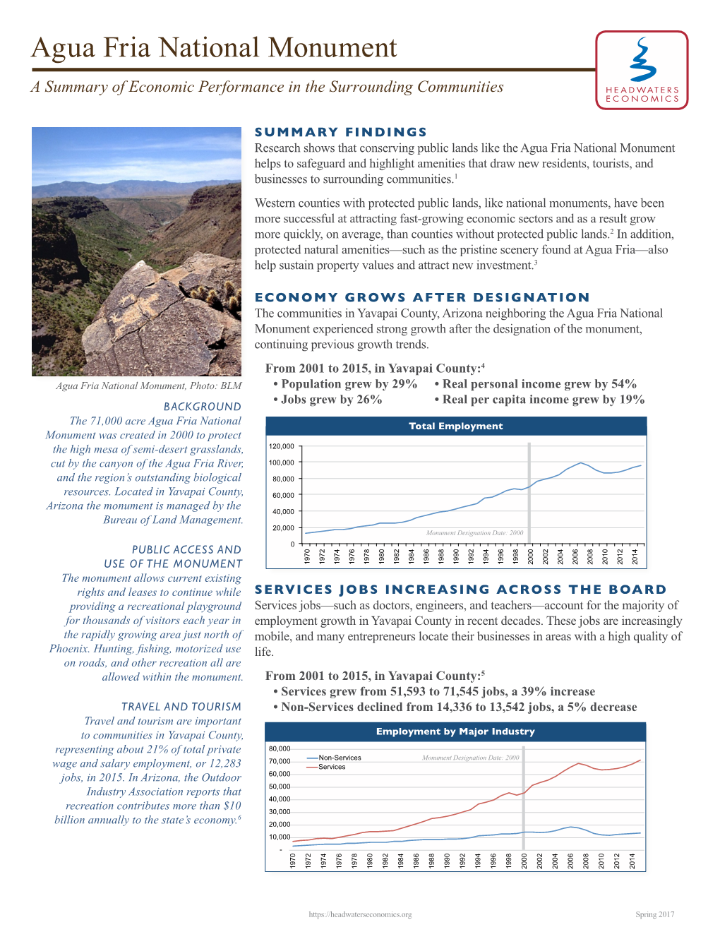 Agua Fria National Monument a Summary of Economic Performance in the Surrounding Communities