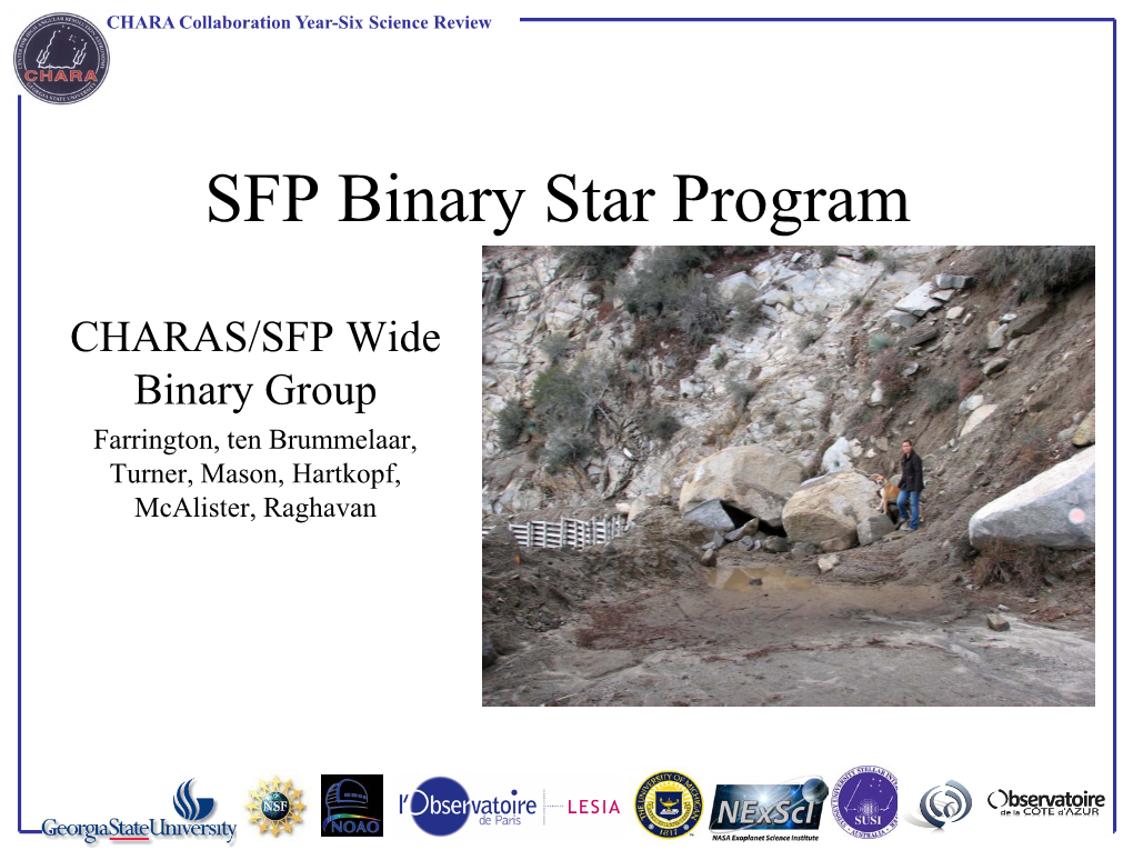 Separated Fringe Packet Binary Star Program