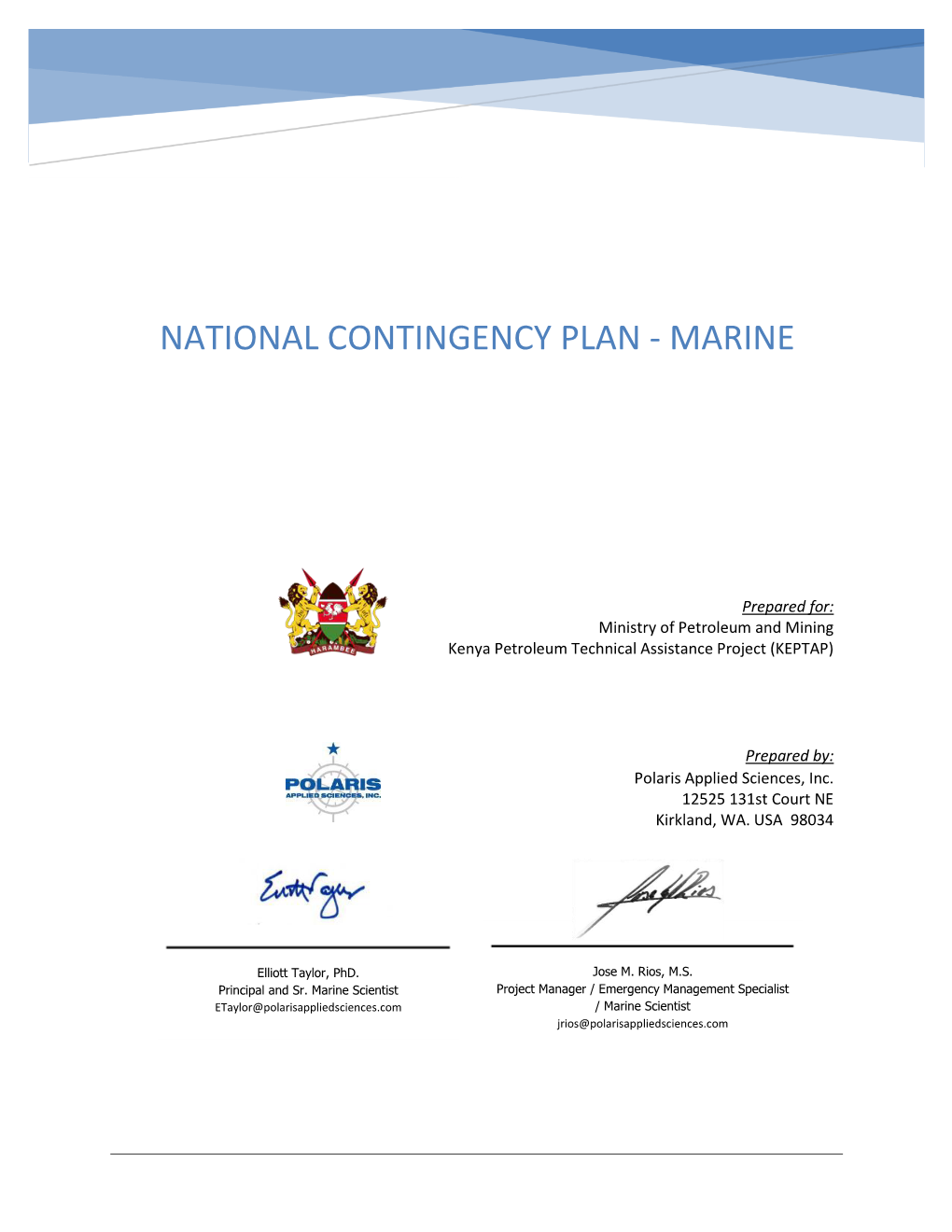 Marine and Navigable Waters Spill Response Resources in Kenya