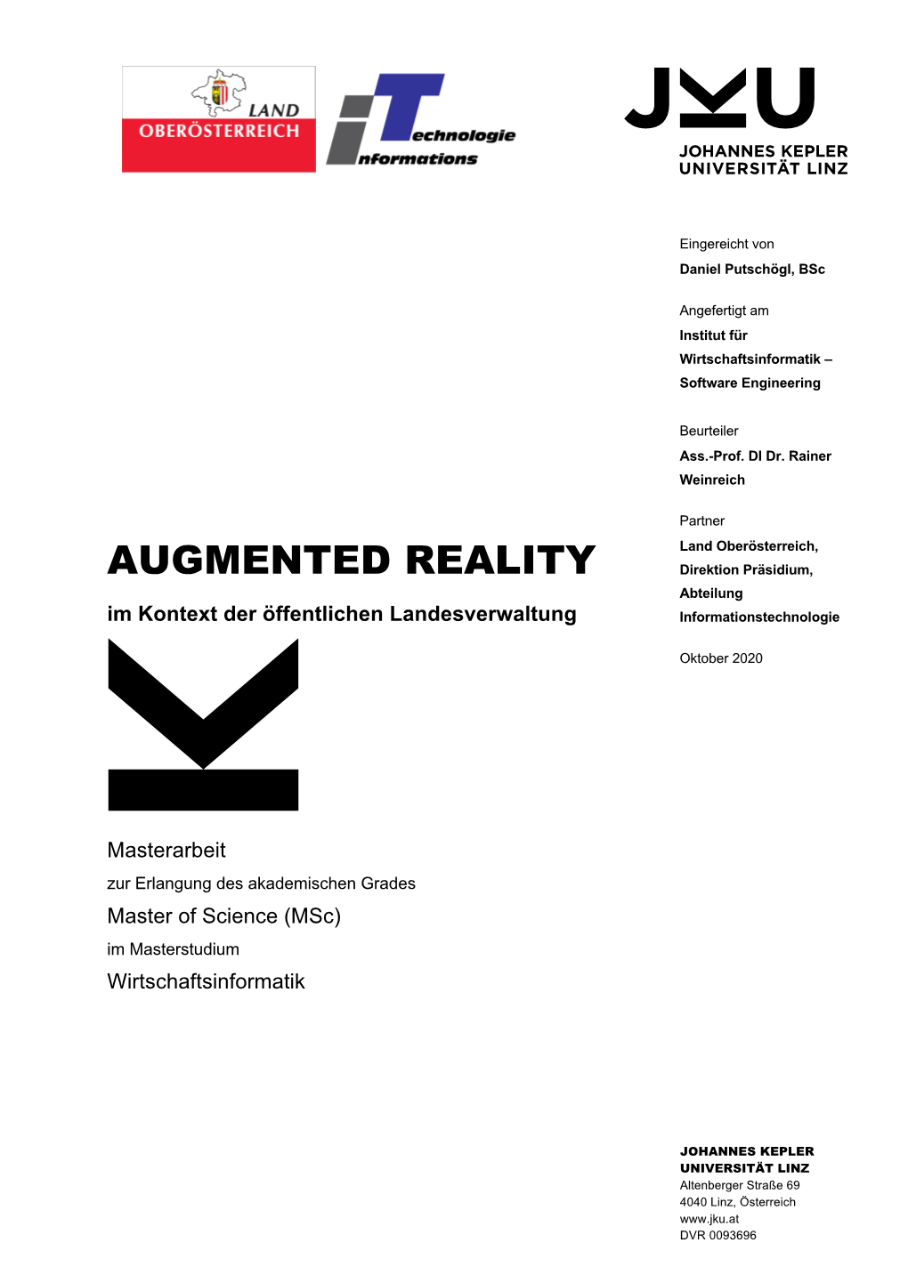 AUGMENTED REALITY Direktion Präsidium, Abteilung Im Kontext Der Öffentlichen Landesverwaltung Informationstechnologie