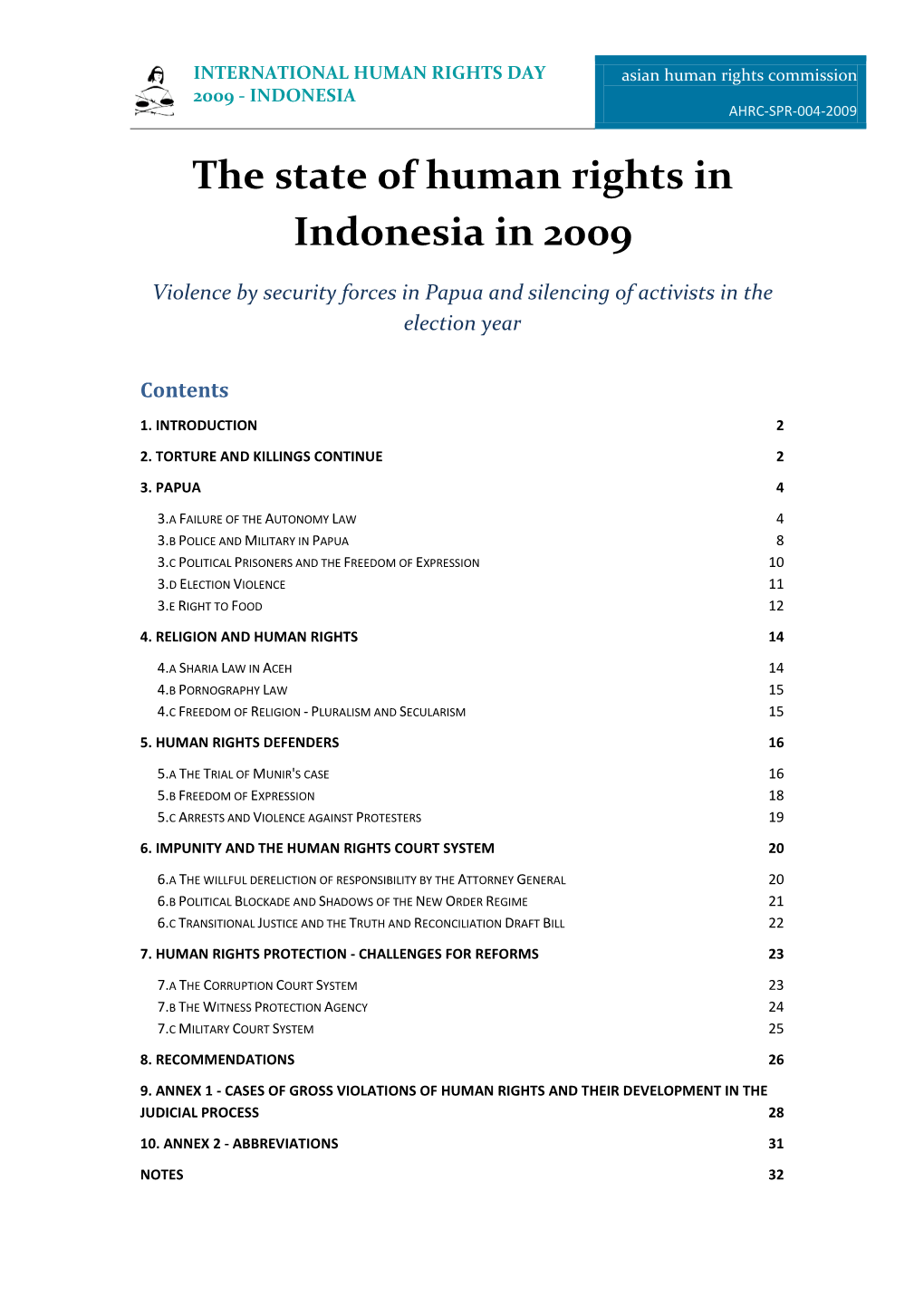 Human Rights Report 2009