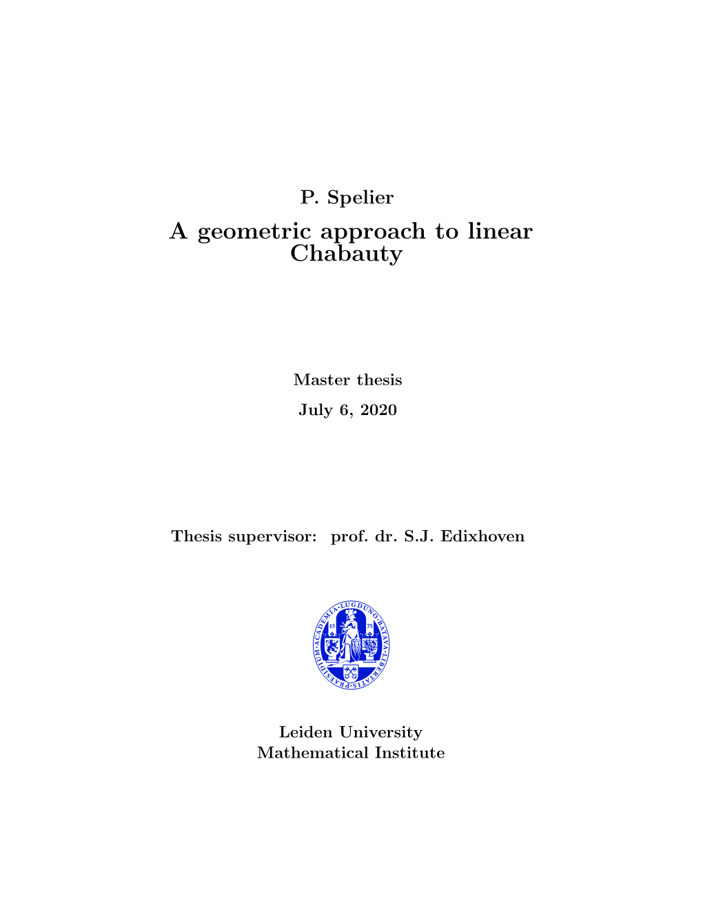 A Geometric Approach to Linear Chabauty