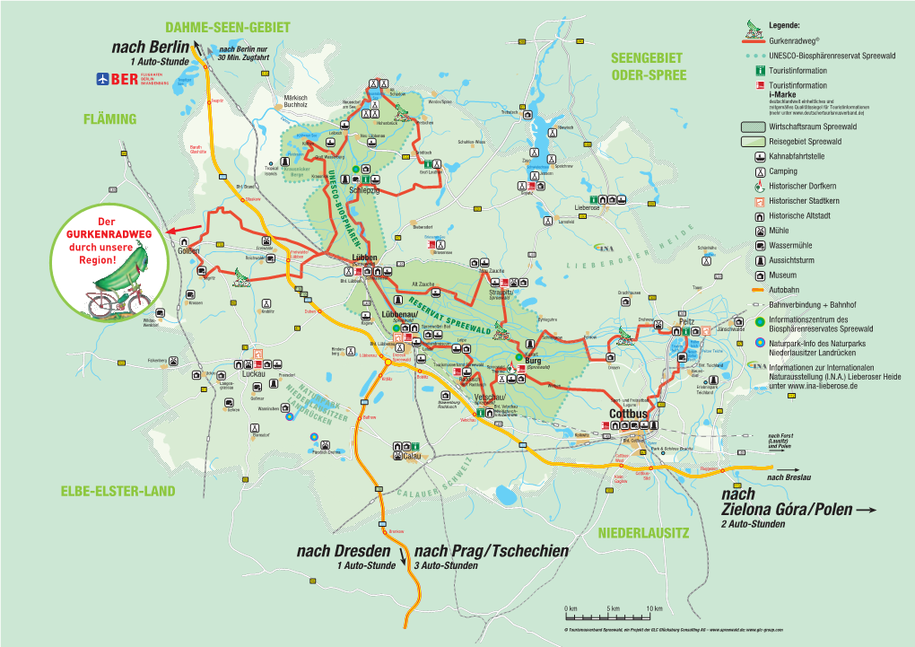 Gurkenradweg Nach Berlin Nur Nach Berlin UNESCO-Biosphärenreservat Spreewald 1 Auto-Stunde 30 Min