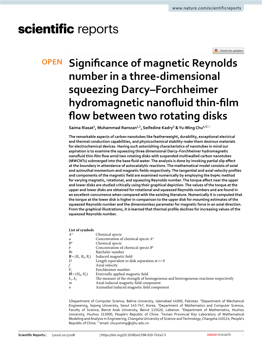 Significance of Magnetic Reynolds Number in a Three-Dimensional