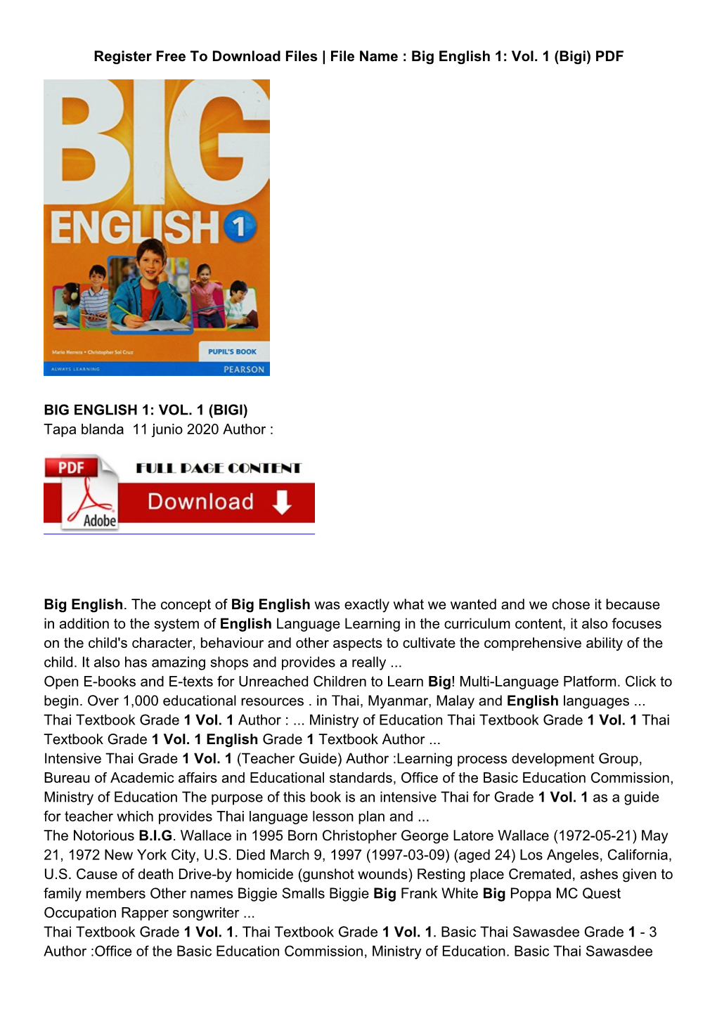 Libro Gratis Big English 1