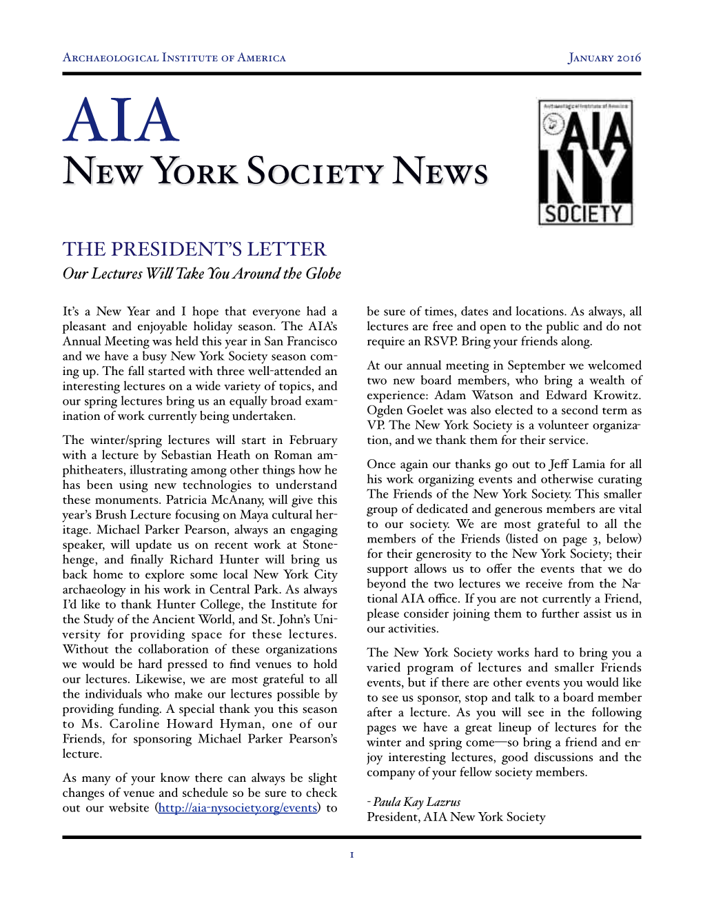 New York Society News