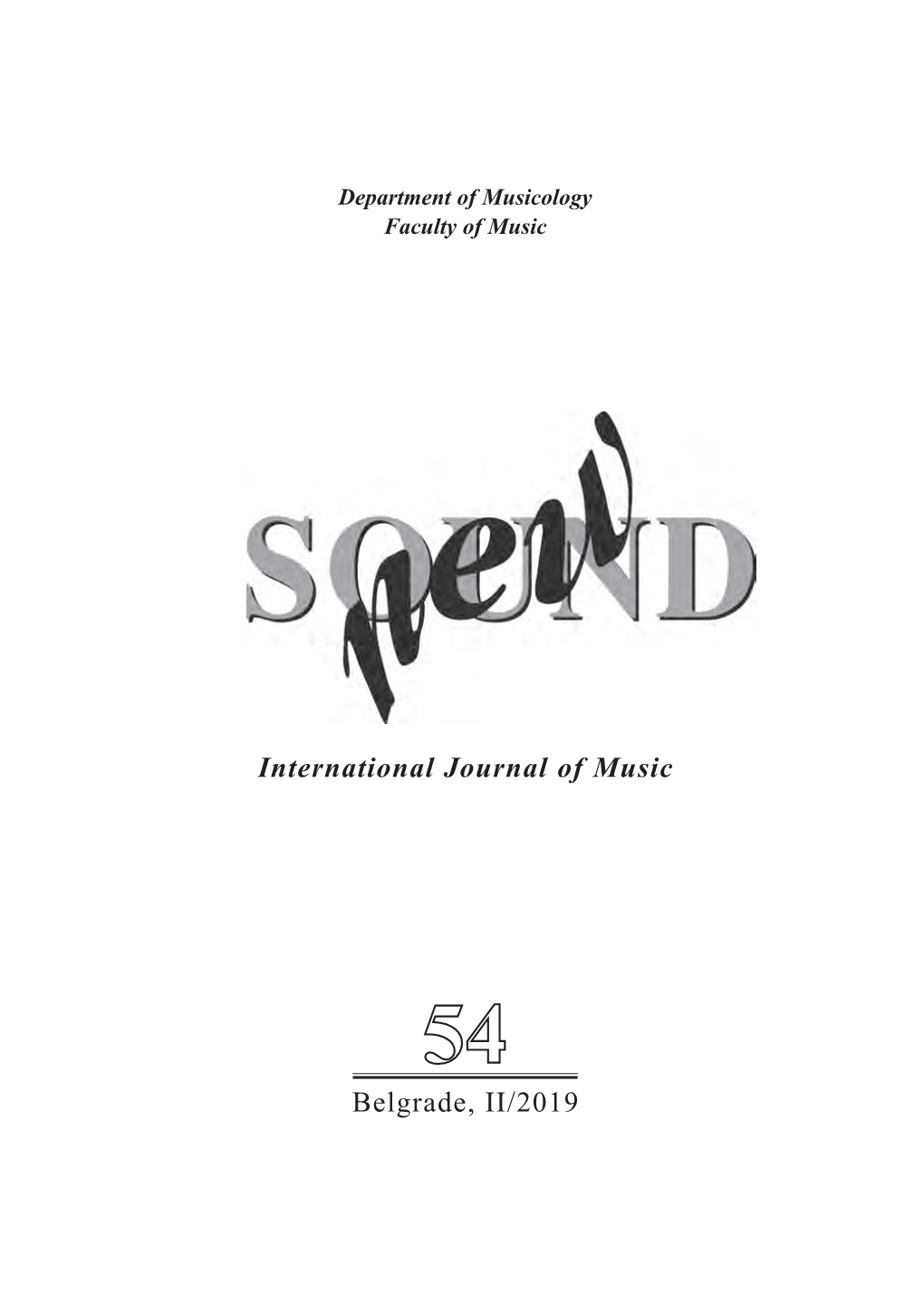 International Journal of Music Belgrade, II/2019