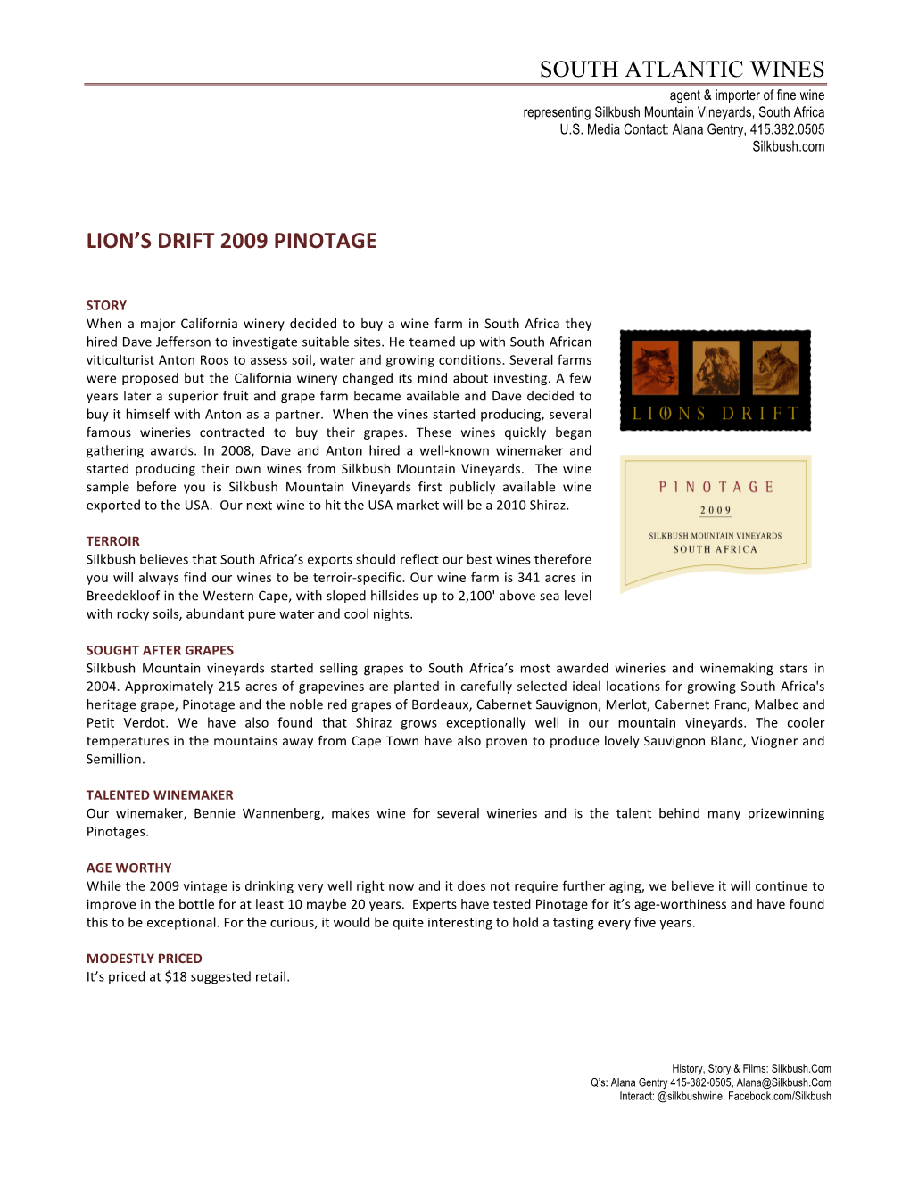 Fact Sheet 2009 Pinotage