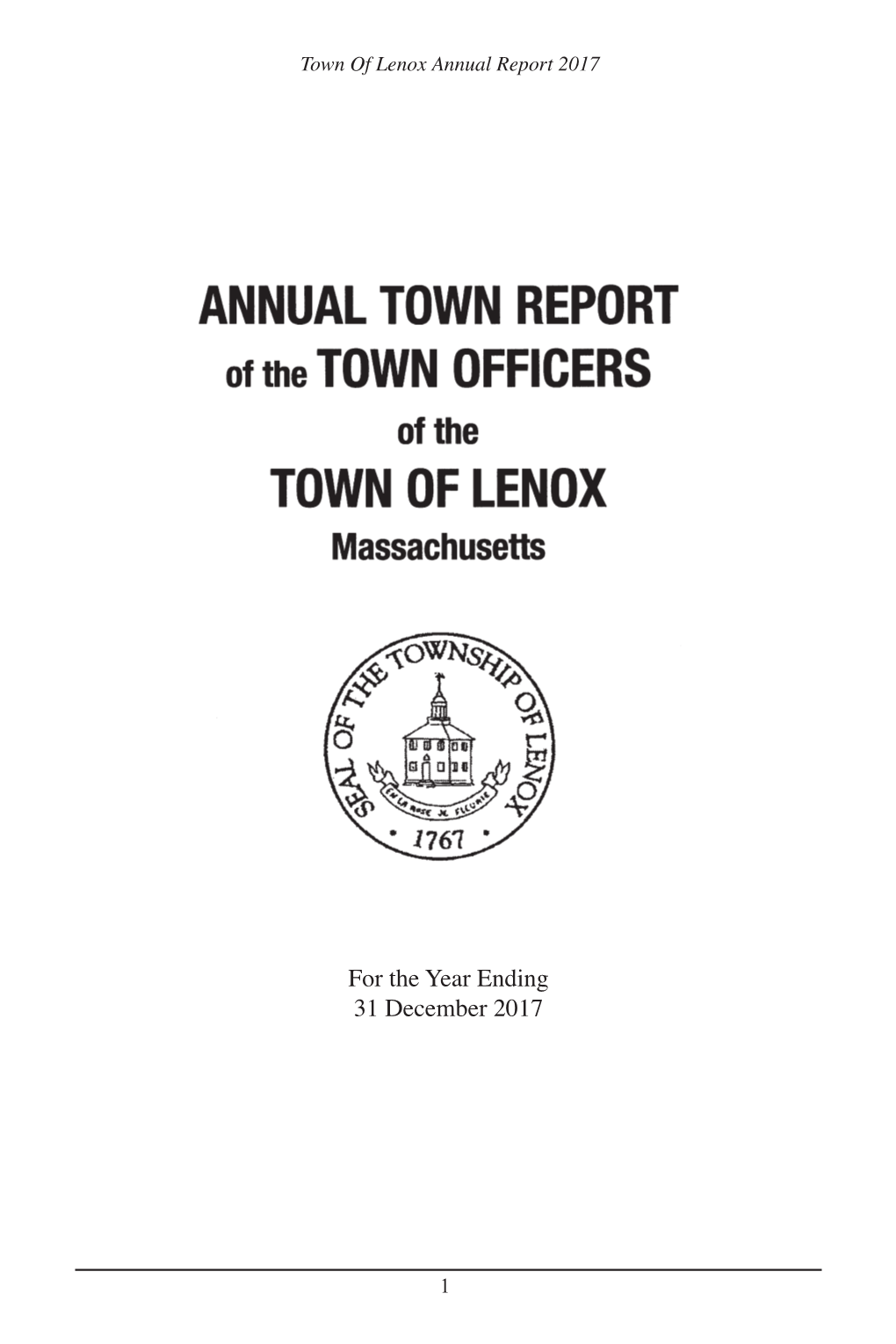 Annual Town Report FY2017