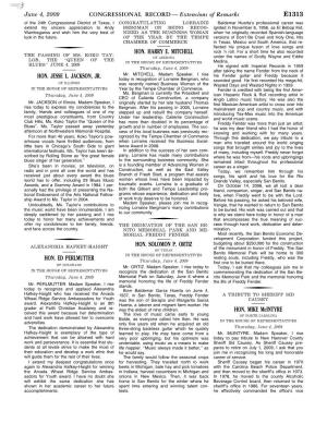 CONGRESSIONAL RECORD— Extensions of Remarks E1313 HON