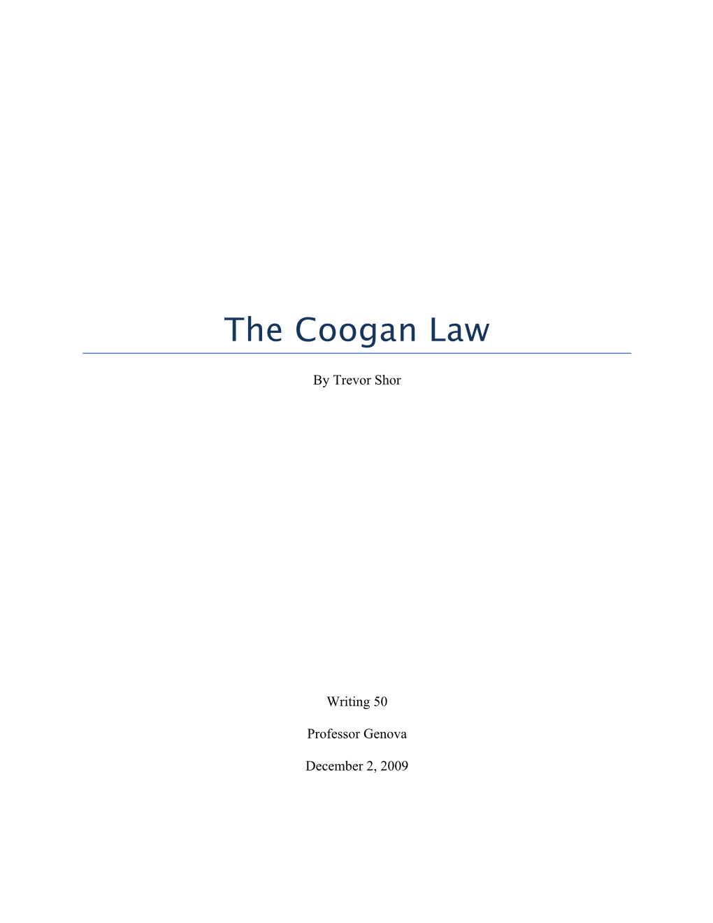 The Coogan Law