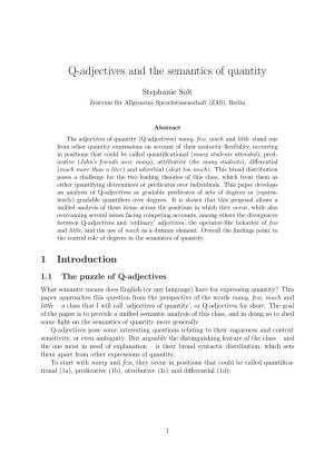 Q-Adjectives and the Semantics of Quantity
