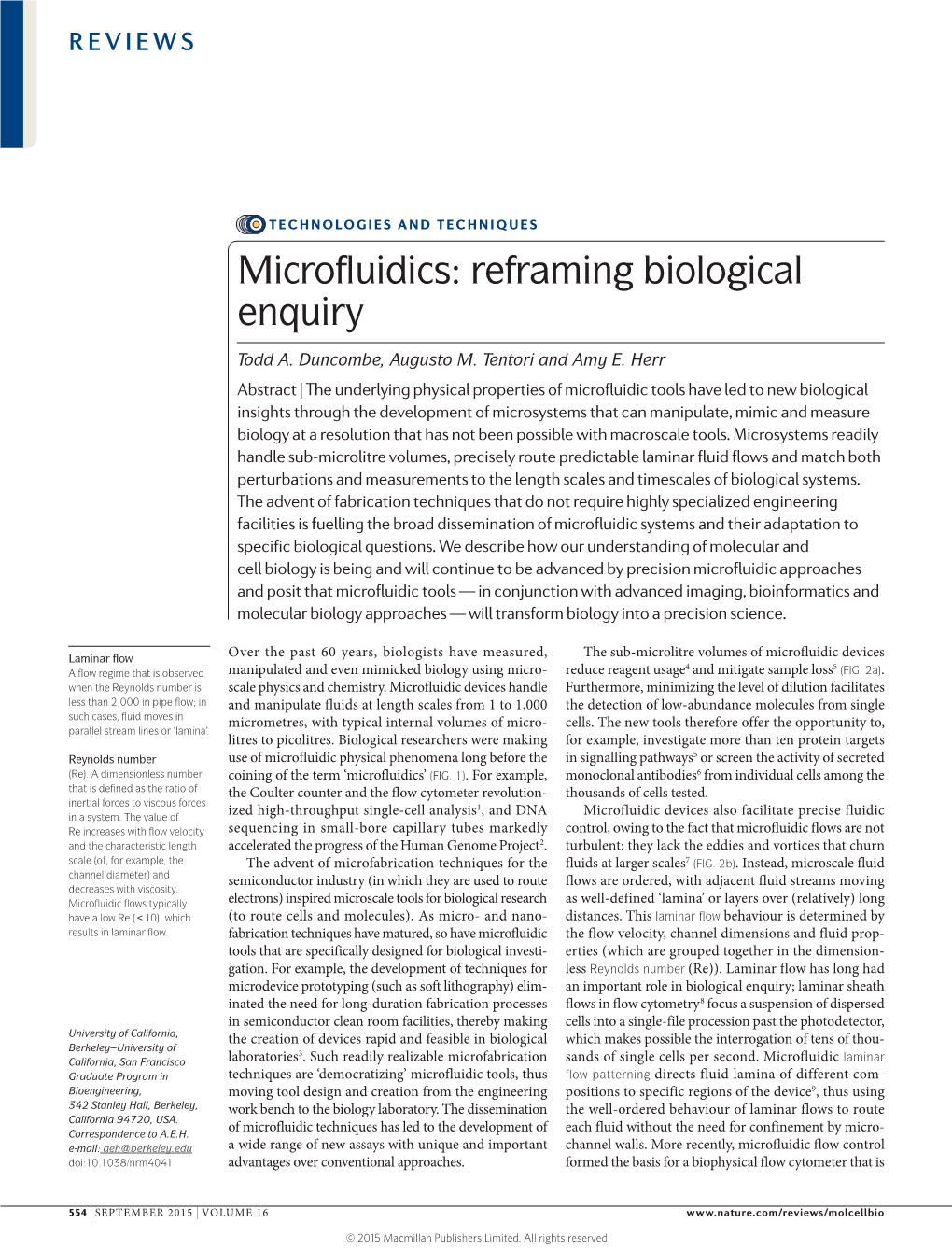 Microfluidics: Reframing Biological Enquiry