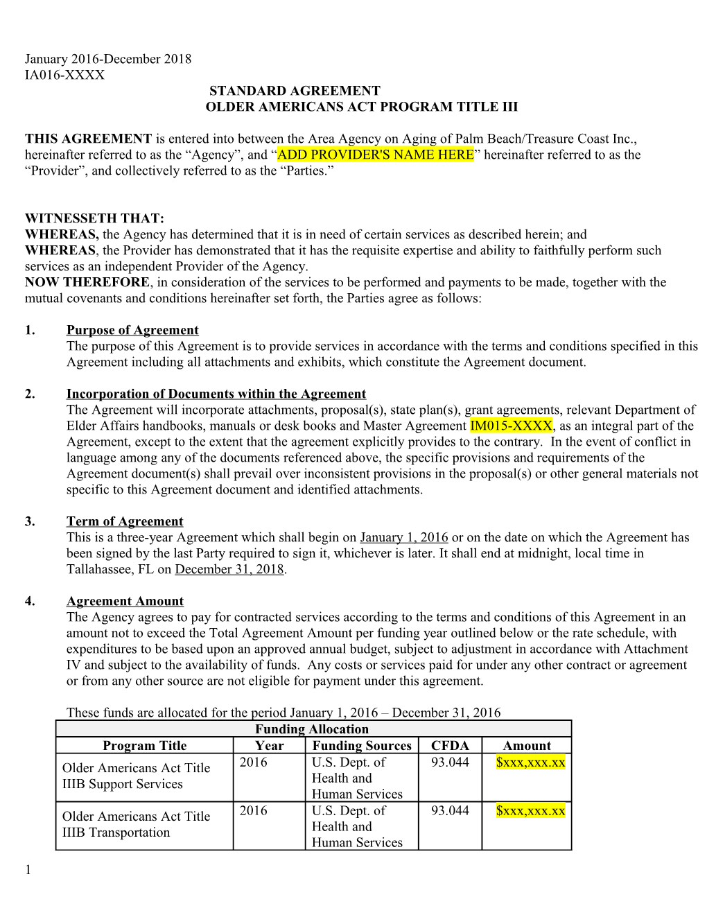 Older Americans Act Program Title Iii