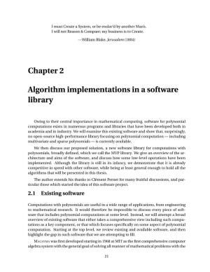 Chapter 2 Algorithm Implementations in a Software Library