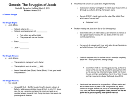 Genesis: the Struggles of Jacob