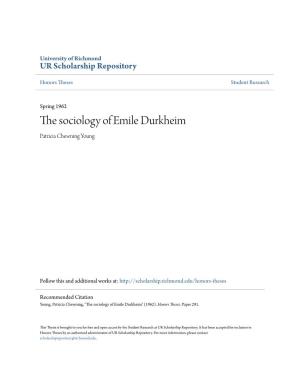 The Sociology of Emile Durkheim Patricia Chewning Young
