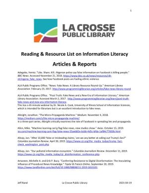 Articles & Reports