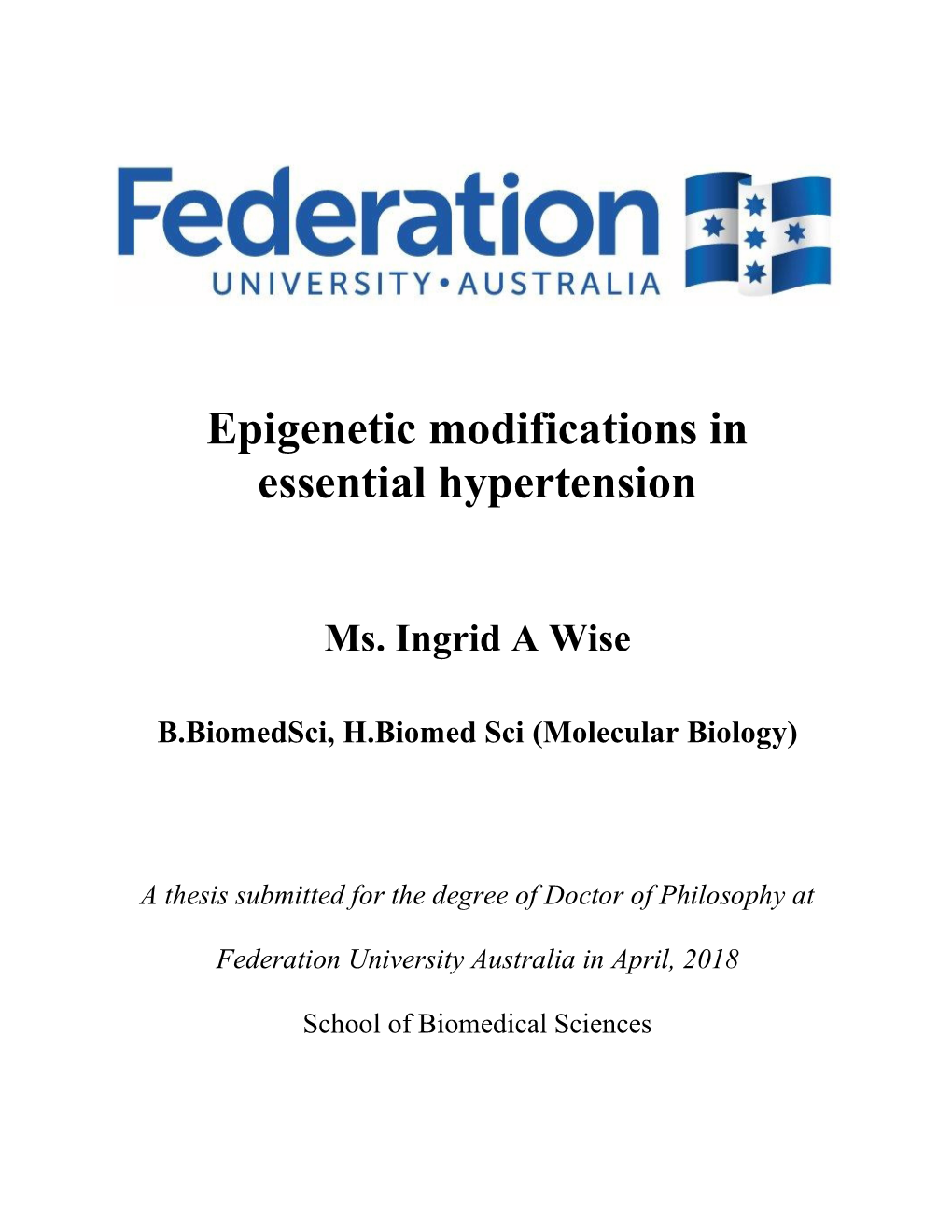 Epigenetic Modifications in Essential Hypertension