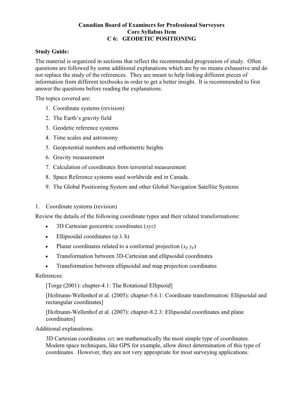 GEODETIC POSITIONING Study Guide