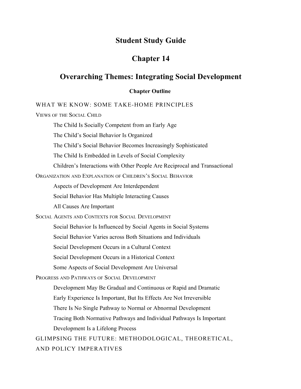 Overarching Themes: Integrating Social Development