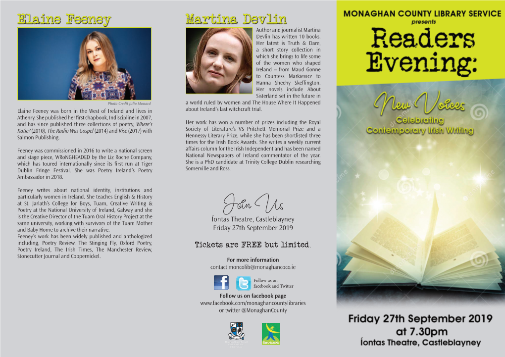 Readers Evening 2019 Leaflet