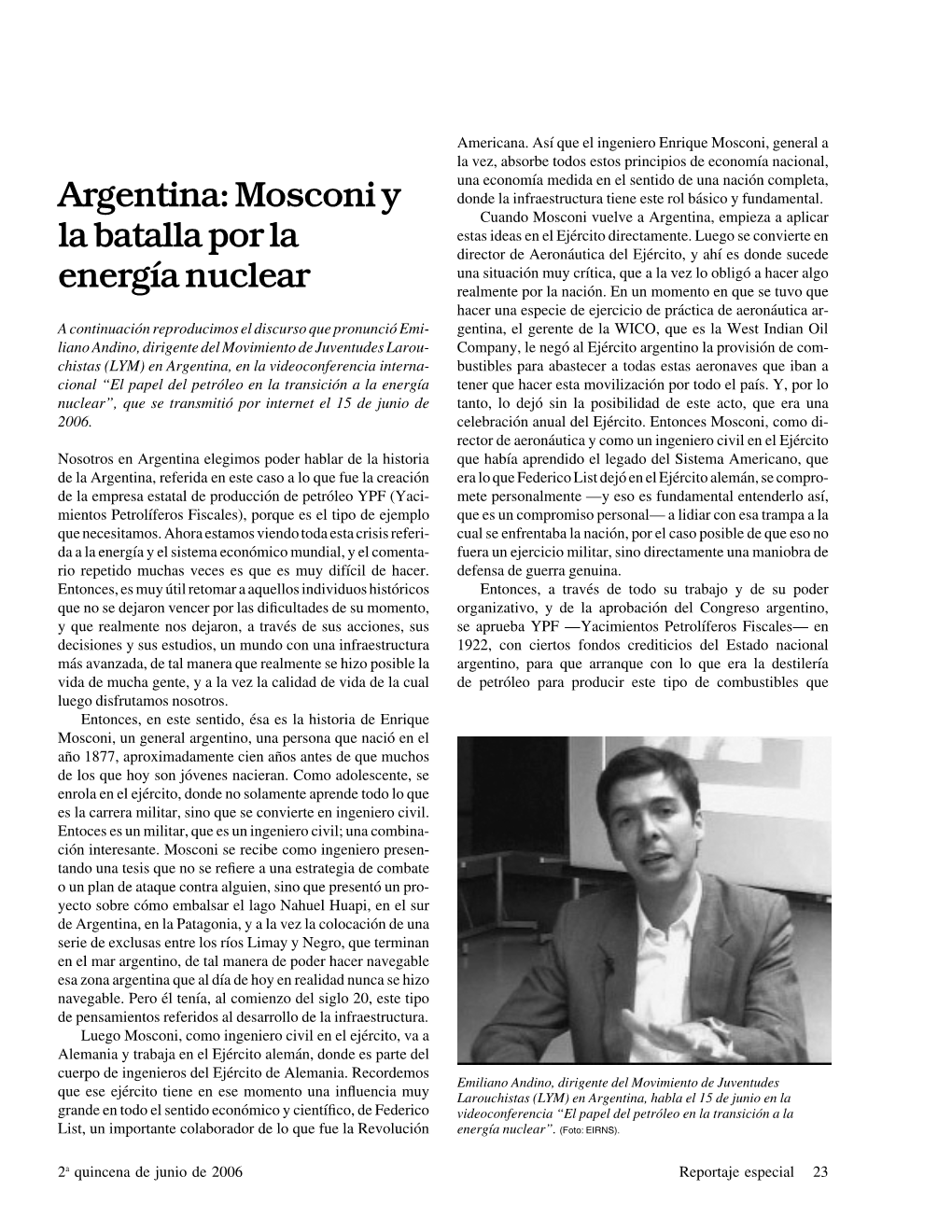 Argentina: Mosconi Y La Batalla Por La Energıa Nuclear