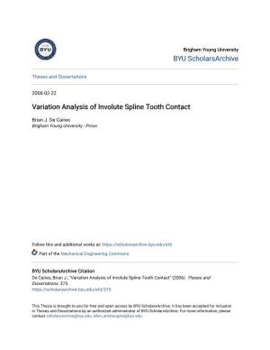 Variation Analysis of Involute Spline Tooth Contact