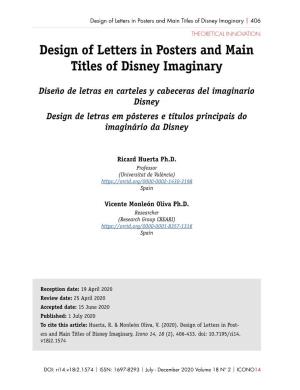 Design of Letters in Posters and Main Titles of Disney Imaginary | 406