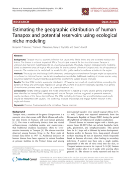 Estimating the Geographic Distribution of Human Tanapox and Potential