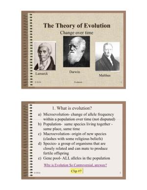 The Theory of Evolution Change Over Time