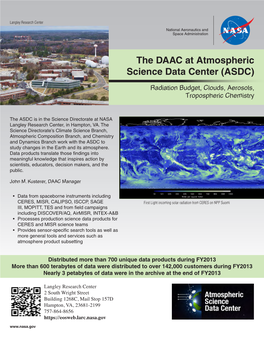 The DAAC at Atmospheric Science Data Center (ASDC)