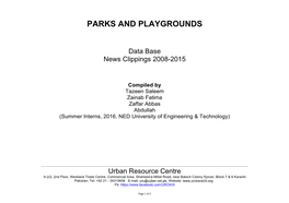 Parks News Clippings Database 2008-2015, June 12, 2016