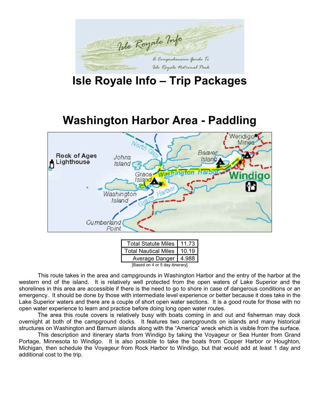 Trip Packages Washington Harbor Area