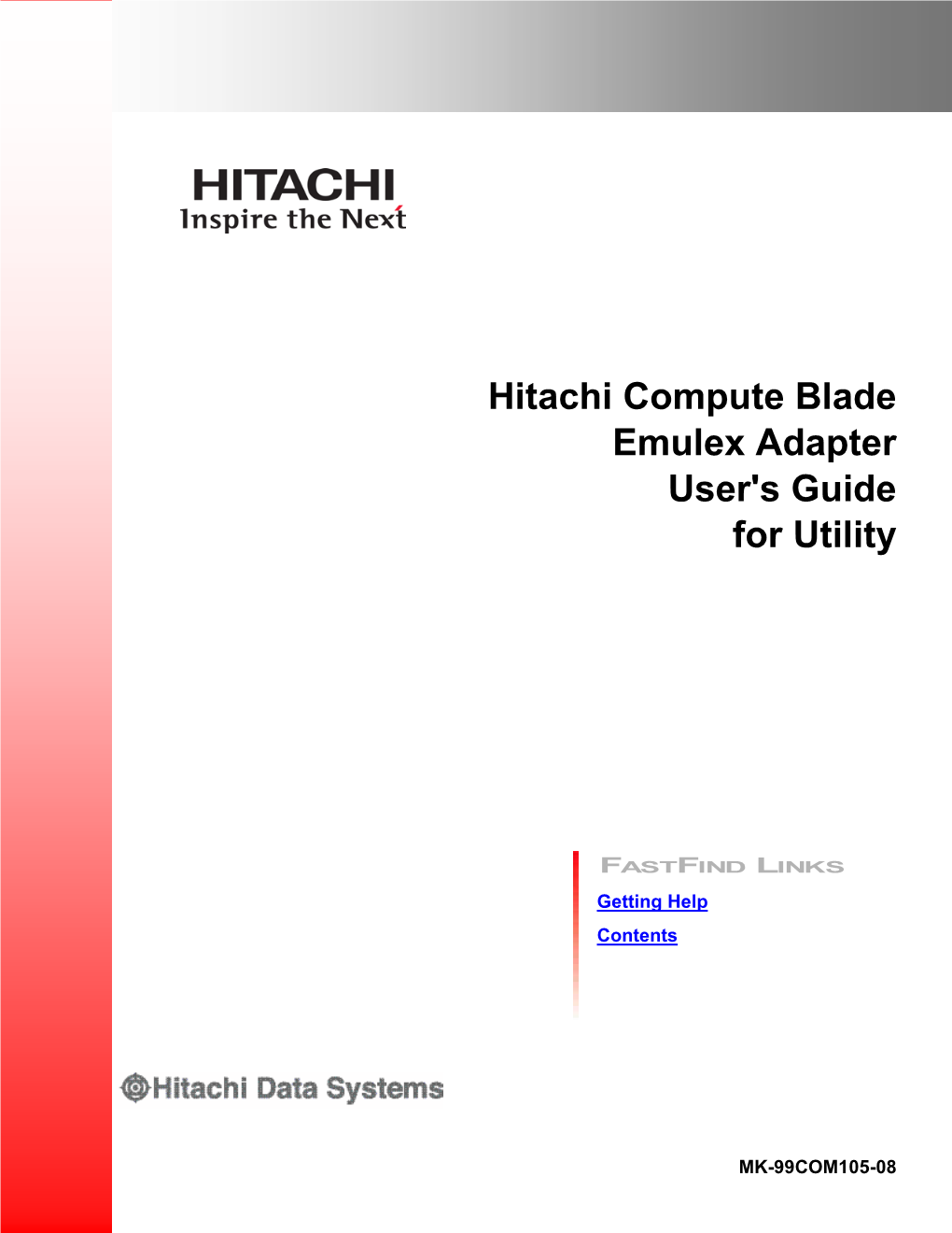 Hitachi Compute Blade Emulex Adapter User's Guide for Utility